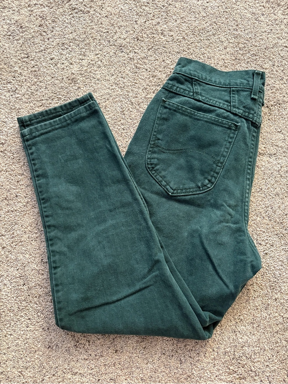 Vintage 90s Lee High-Rise Skinny Jeans in Dark Green/Teal
